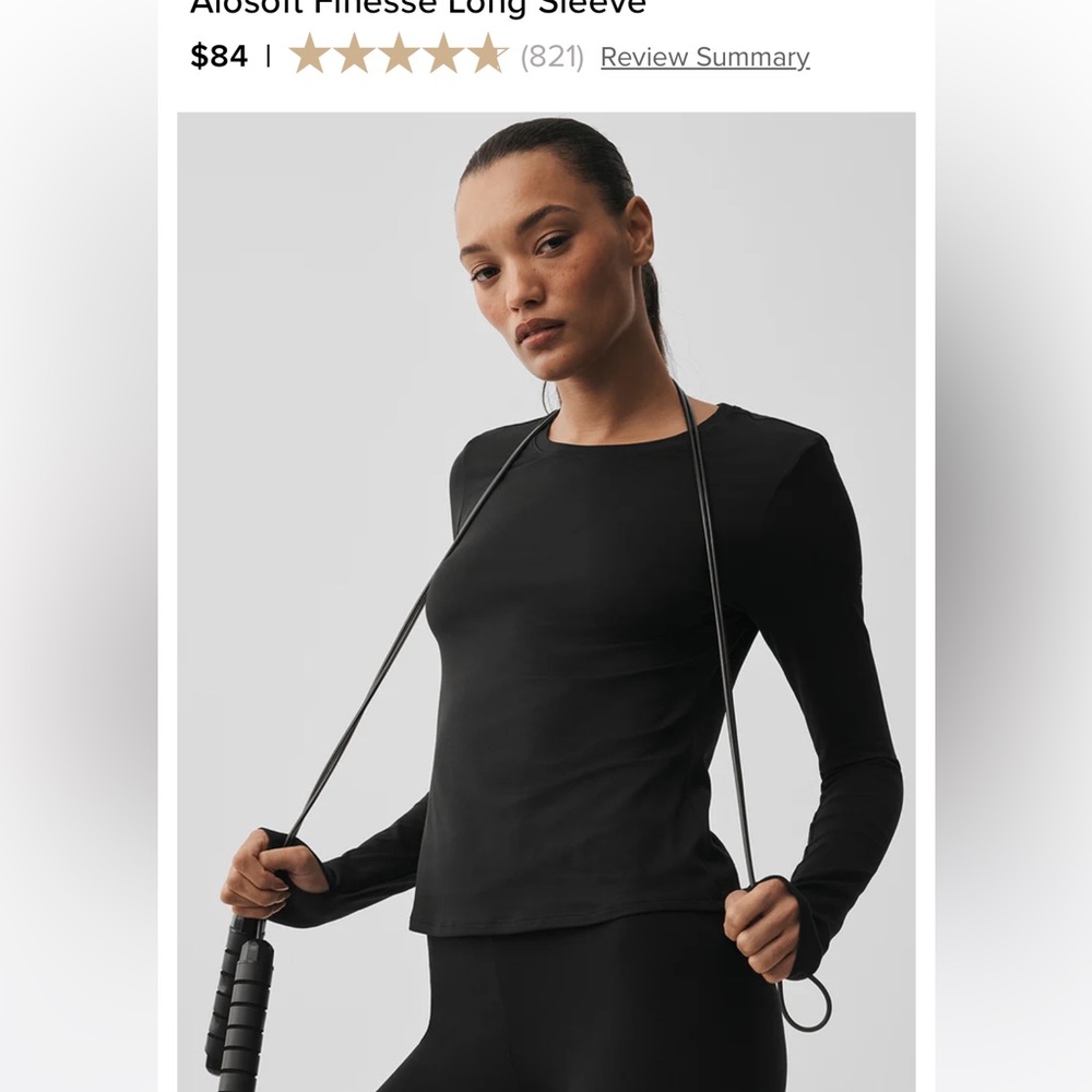 ALO Long Sleeve Athletic Top in black